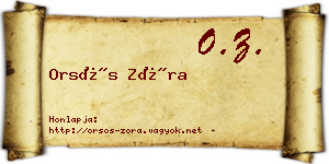 Orsós Zóra névjegykártya