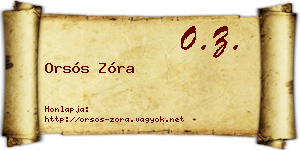 Orsós Zóra névjegykártya